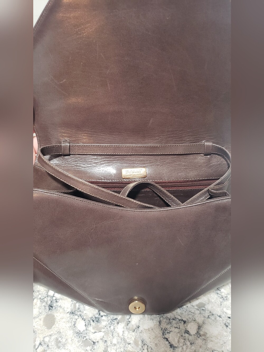 Bally Italy Vintage 1980s Structured Leather Shoulder Bag Clutch - Picture 8 of 12